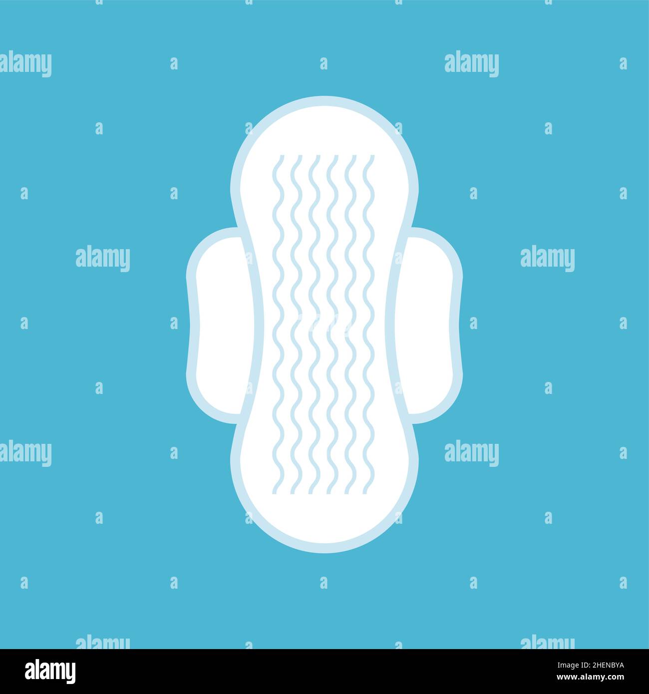 Hygiene feminine Pad isoliertes Handtuch weibliche Serviette. Vektor-Symbol für das Femenine Pad Stock Vektor