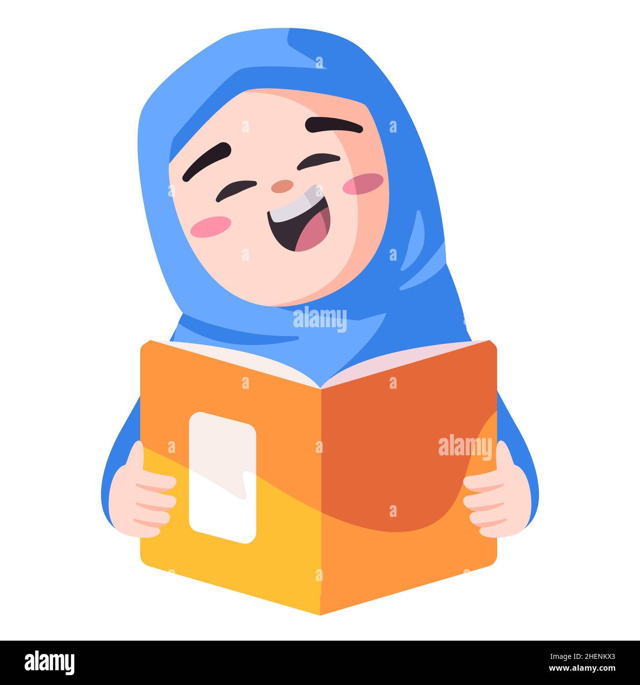 Kinder tragen Schleier Hijab Lesebuch Koran Lernen Bildung für muslimische Islam Mädchen Stock Vektor