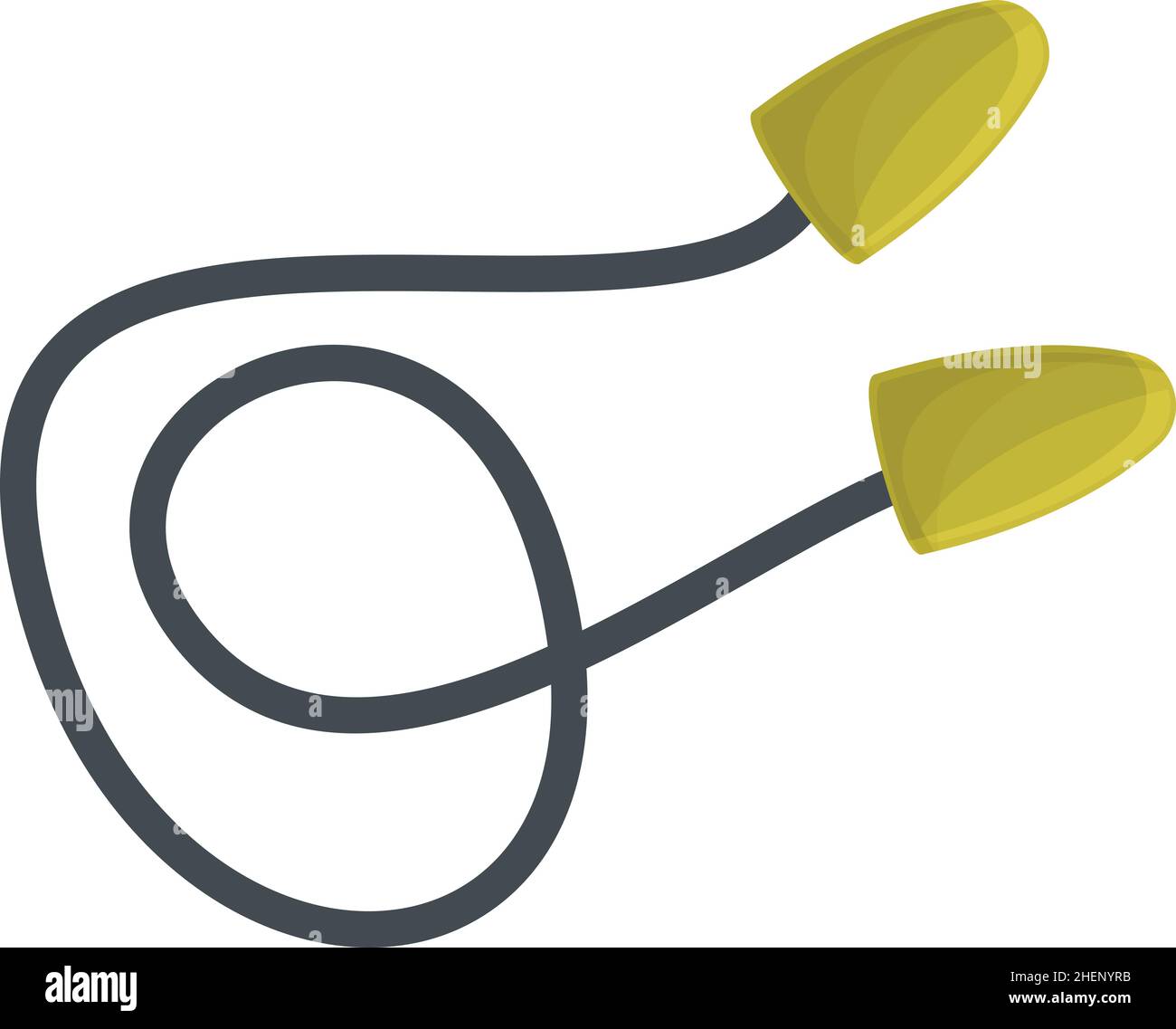 Zeichentrickfilm-Vektor für Ohrstöpsel von Mitarbeitern. Rauschen auditiv. Gehörschutz Stock Vektor