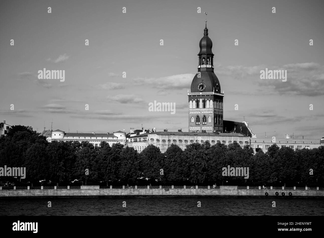 Panoramablick auf die Altstadt von Riga, Lettland. Stockfoto