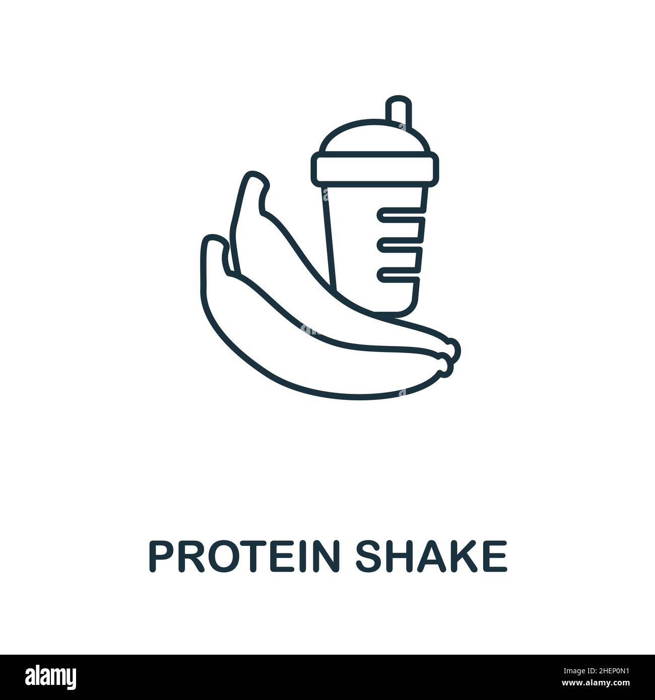 Symbol für Proteinshake. Monochromes Schild aus der Diät Sammlung. Creative Protein Shake Icon Illustration für Webdesign, Infografiken und mehr Stock Vektor