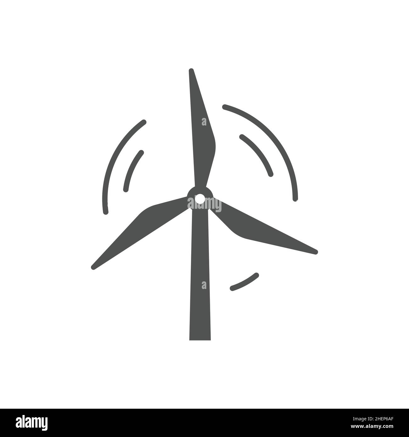 Schwarzes Vektorsymbol der Windenergieanlage. Symbol für „Eco Energy Source Filled“. Stock Vektor