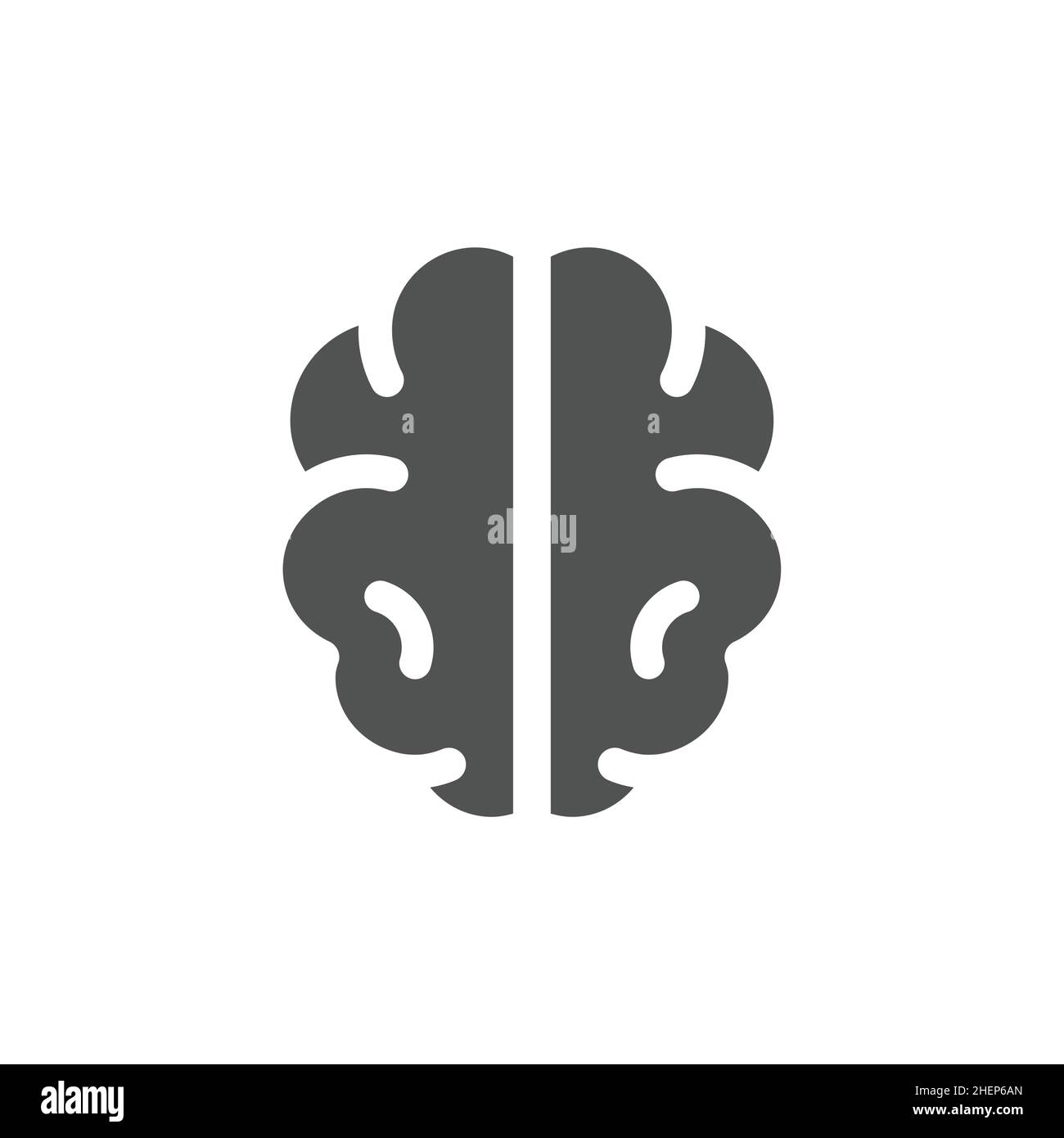 Schwarzes Vektor-Symbol des menschlichen Gehirns. Idee, Kreativität gefüllt Symbol. Stock Vektor