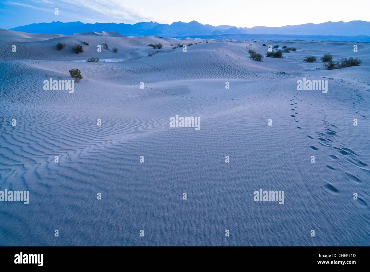 Schöne Landschaft von Mesquite Flat Sand Dunes. Death Valley National Park, Kalifornien, USA. Stockfoto