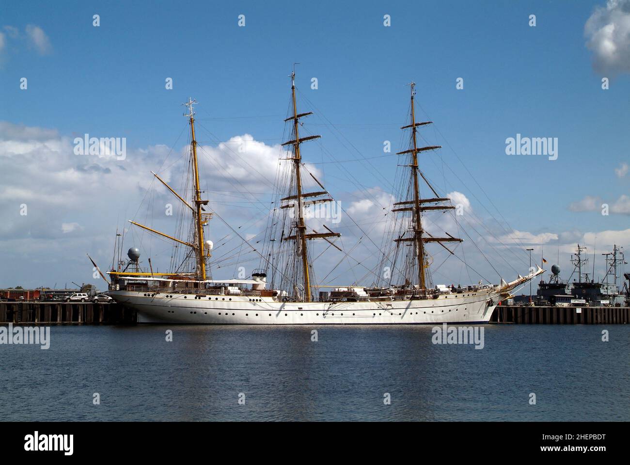 Deutschland, Ausbildungsschiff Gorch Fock im Hafen von Kiel Stockfoto