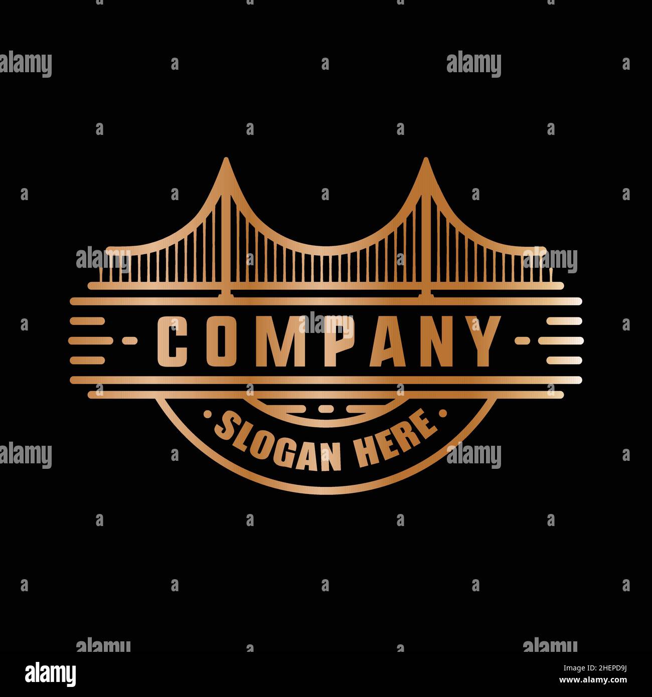 Bridge-Logo. Vektor und Illustration. Stock Vektor