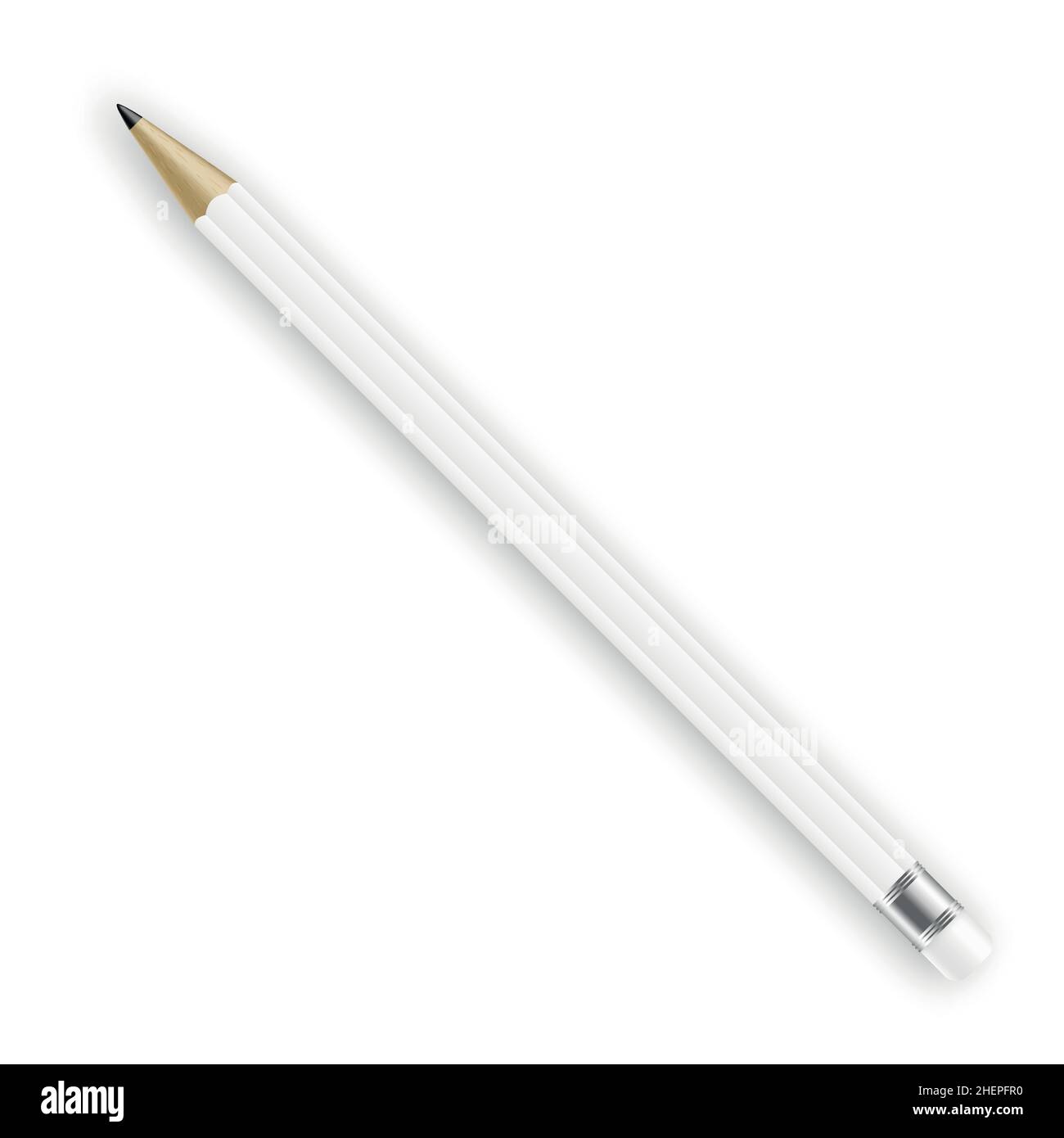 Bleistiftmockup. Realistische weiße leere Markenvorlage Stock Vektor