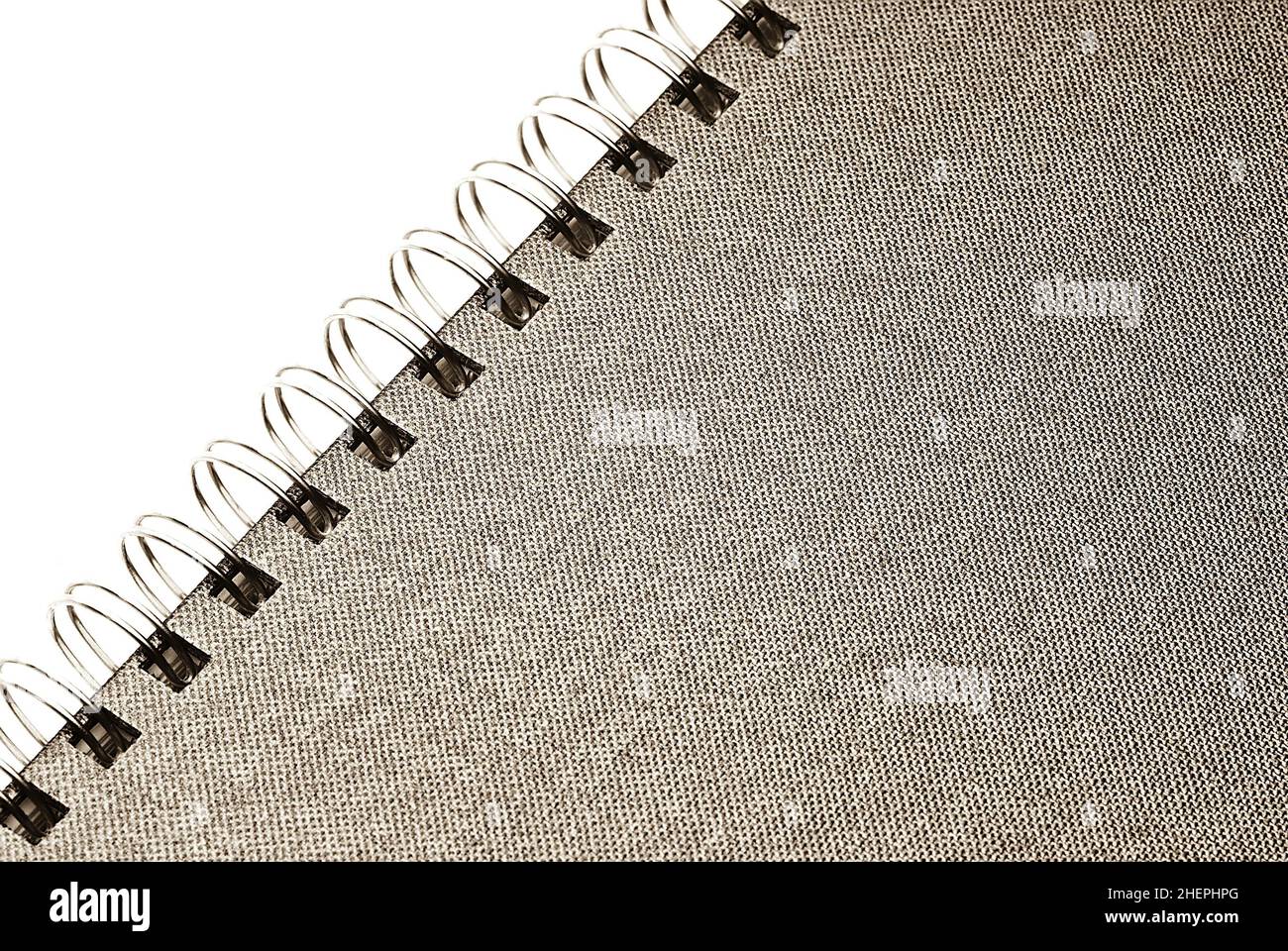 Notizbuch mit Spiralbindung, Detail Stockfoto