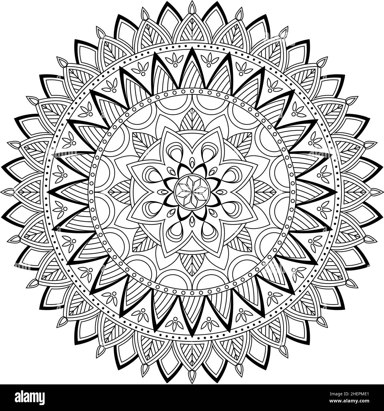 Blumenmandala, Vektorgrafik Stock Vektor