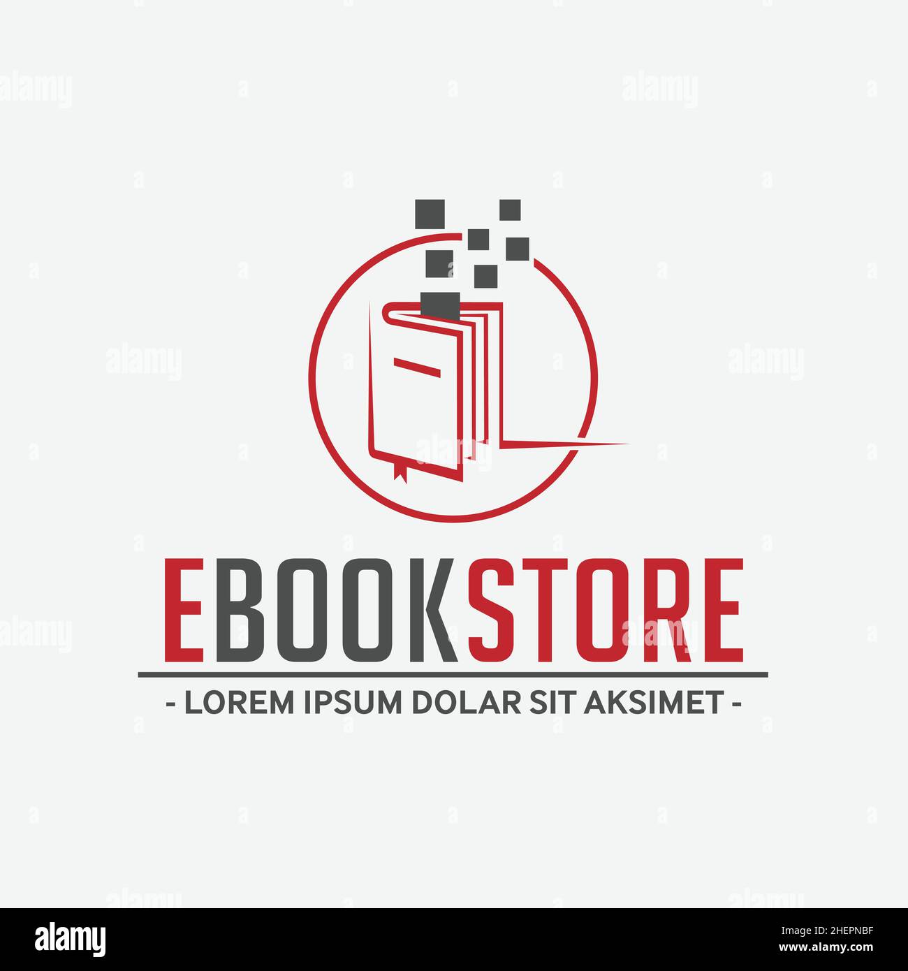 E-Book Store-Logo. Vektor-Emblem des Buchladen. E-Books Vektor und Illustration. Stock Vektor