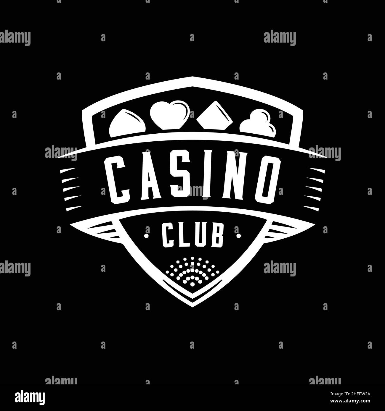 Casino-Logo. Vektor und Illustration. Casino Schild Vintage Design Logo Vorlage. Stock Vektor