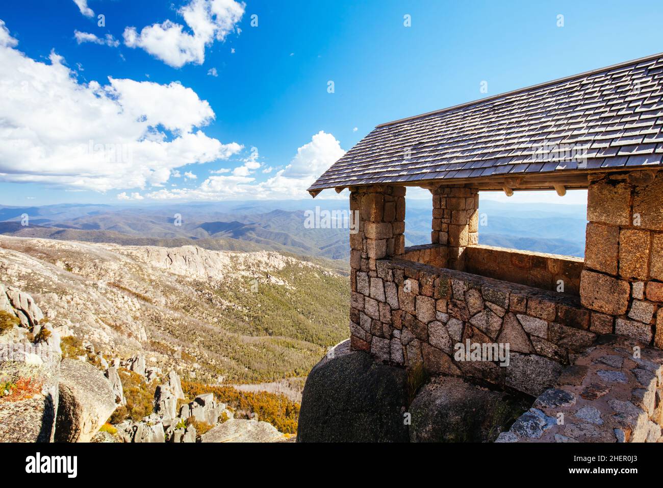 Mt Buffalo View in Australien Stockfoto