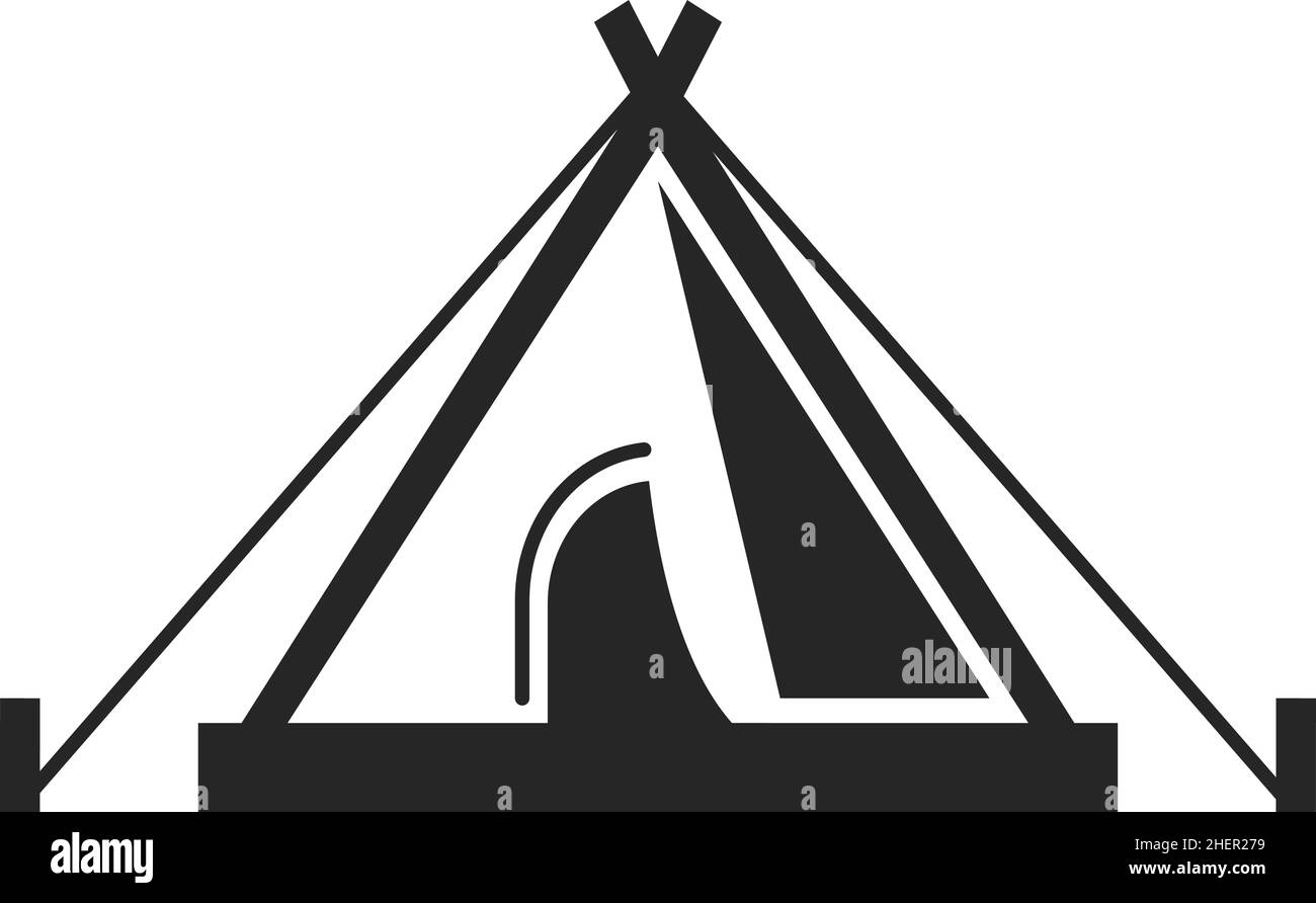 Symbol für das Campingzelt. Tourismuslogo. Außenfahrschild Stock Vektor