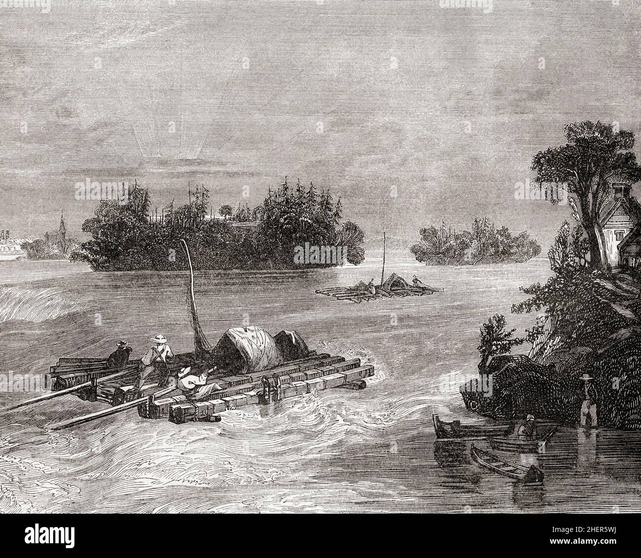 Blick auf den Ohio River, Nordamerika, 19th. Jahrhundert. Aus Cassells Illustrated History of England, veröffentlicht um 1890. Stockfoto