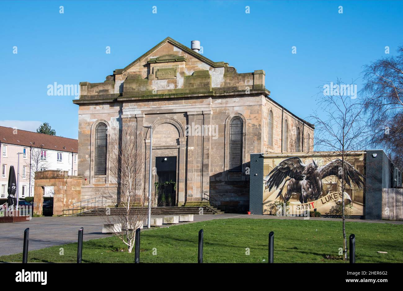 Saint Luke's & The Winged Ox Freizeit- und Veranstaltungsort in der Nähe von Barrowlands Glasgow, Schottland Stockfoto