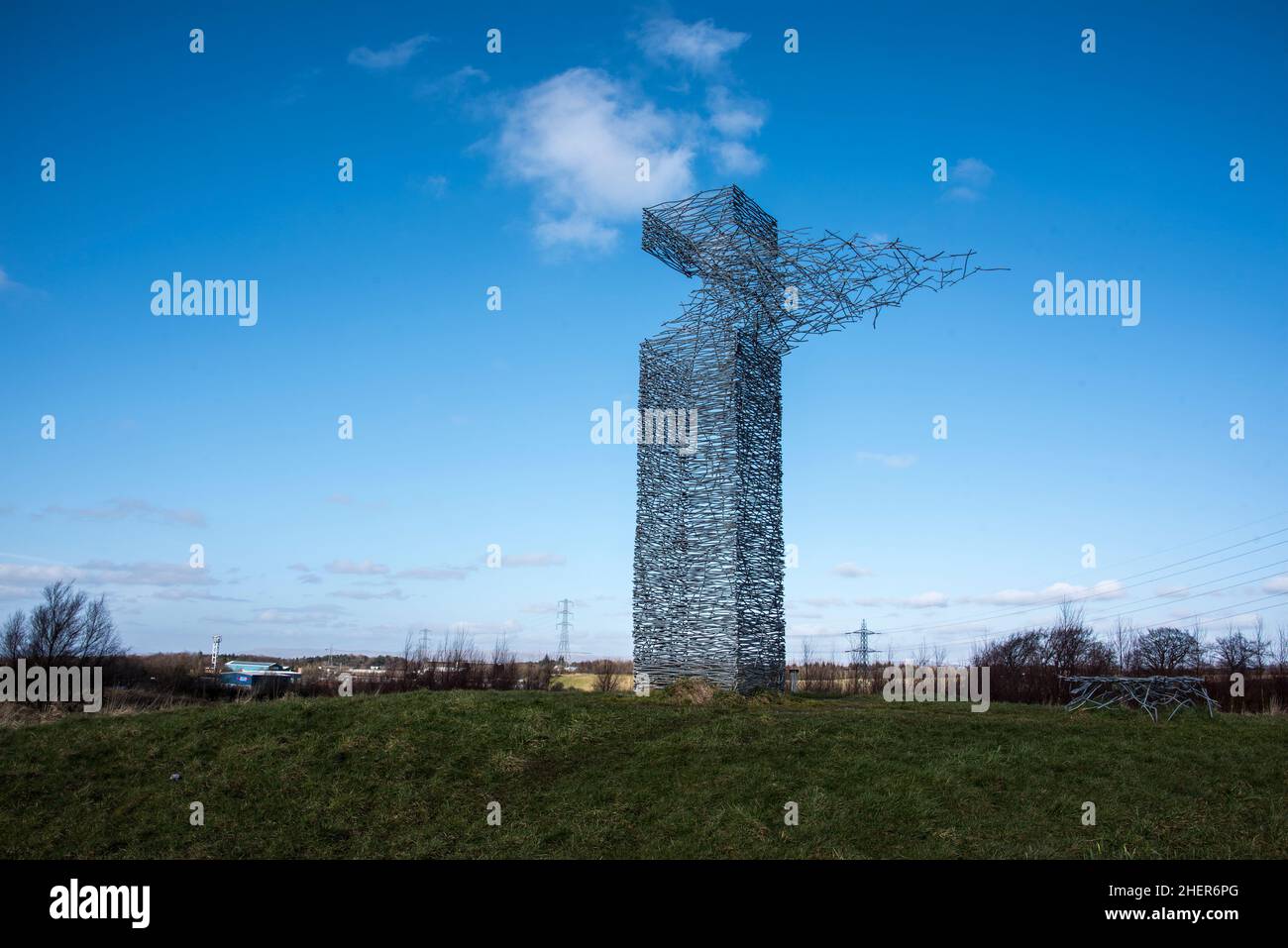 Skytower Sculpture in Rawyards Wood Airdrie, Lanarkshire Stockfoto