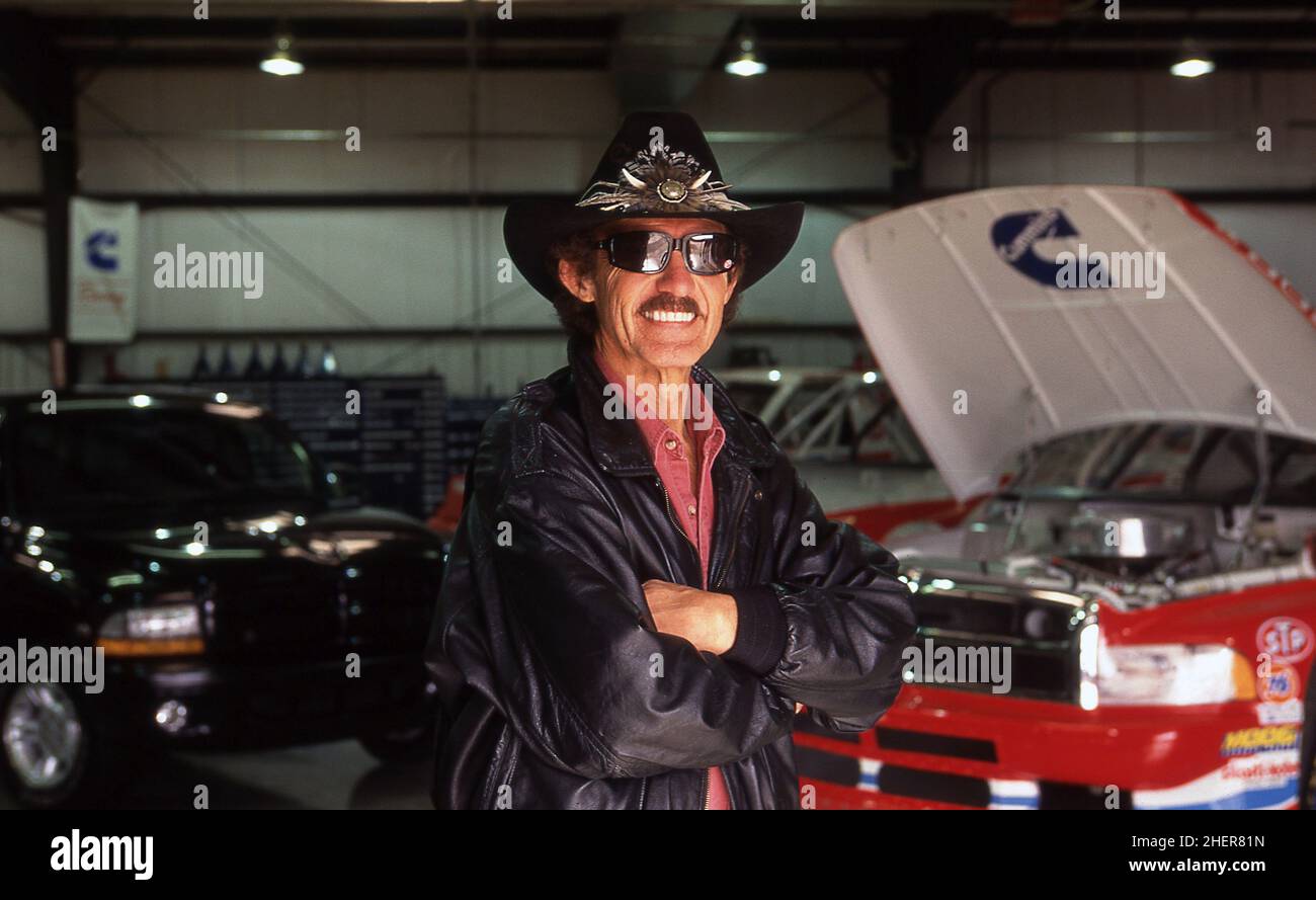 Jimmy Hensley im Richard Petty Motorsport Center Randleman North Carolina USA in einem Dodge Racing Pick Up Truck aus dem Jahr 1997 Stockfoto