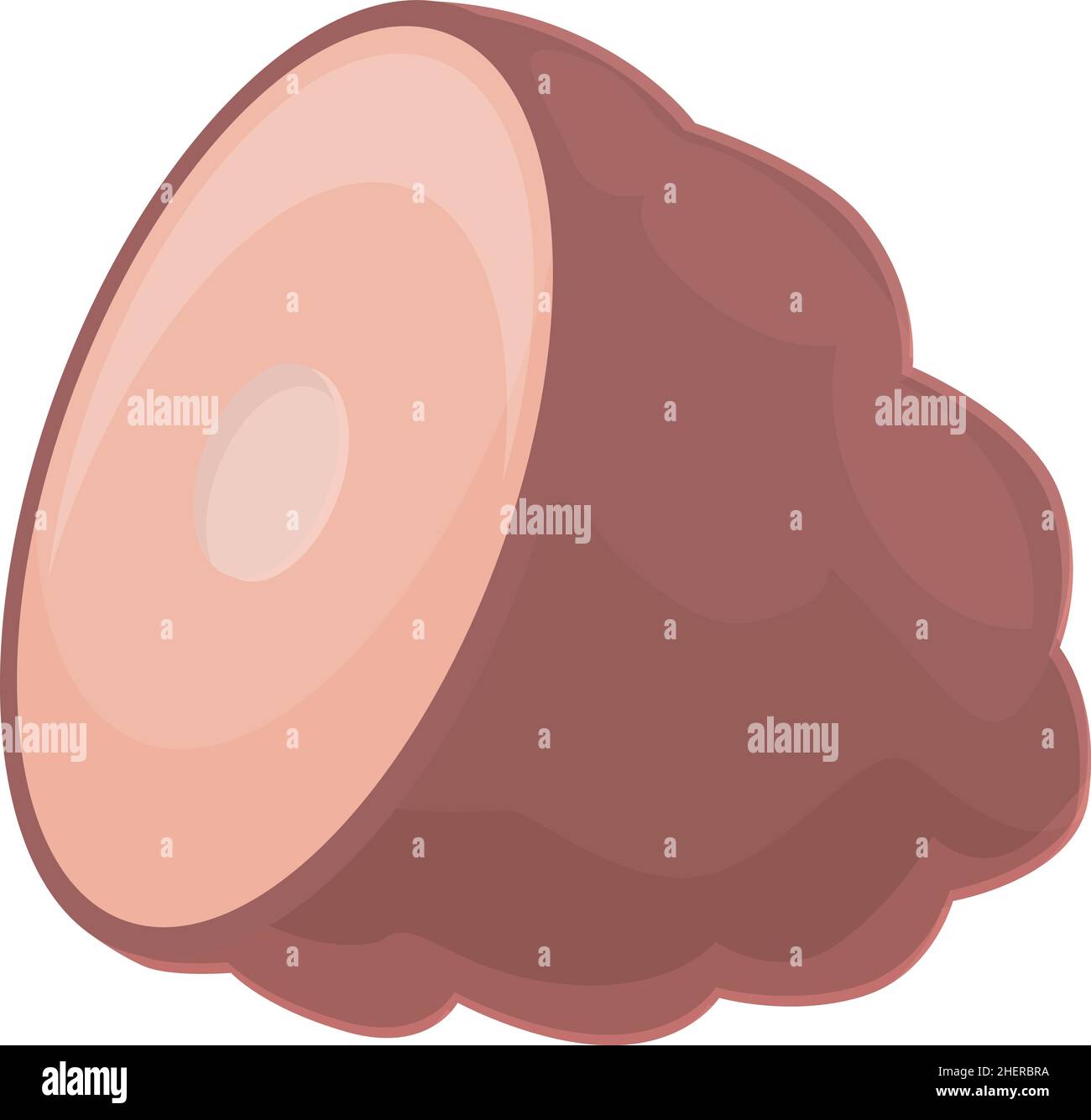 Cartoon-Vektor mit geräuchertem Schinken-Symbol. Schweinefilet ...