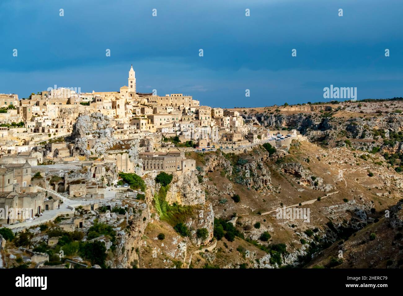 Skyline von materia mit den berühmten roch-Häusern namens Sasssi Stockfoto