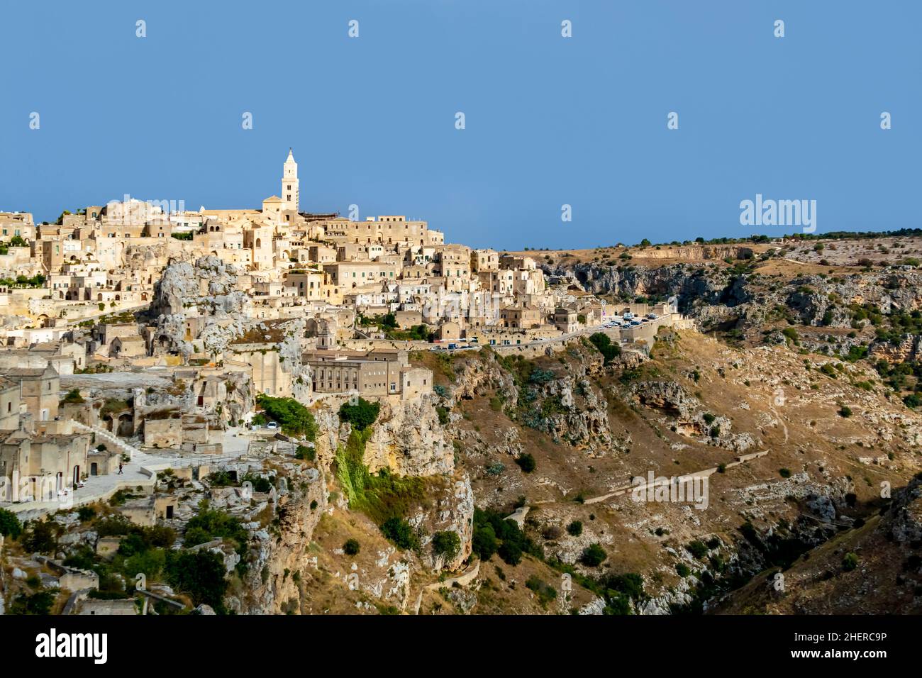 Skyline von materia mit den berühmten roch-Häusern namens Sasssi Stockfoto