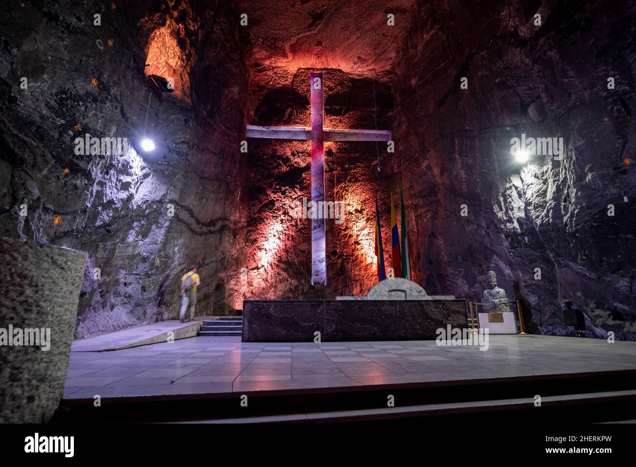 Catedral de Sal, die spektakuläre unterirdische katholische Salzkathedrale. Parque De La Sal, Zipaquirá, Zipaquira, Cundinamarca, Kolumbien Stockfoto