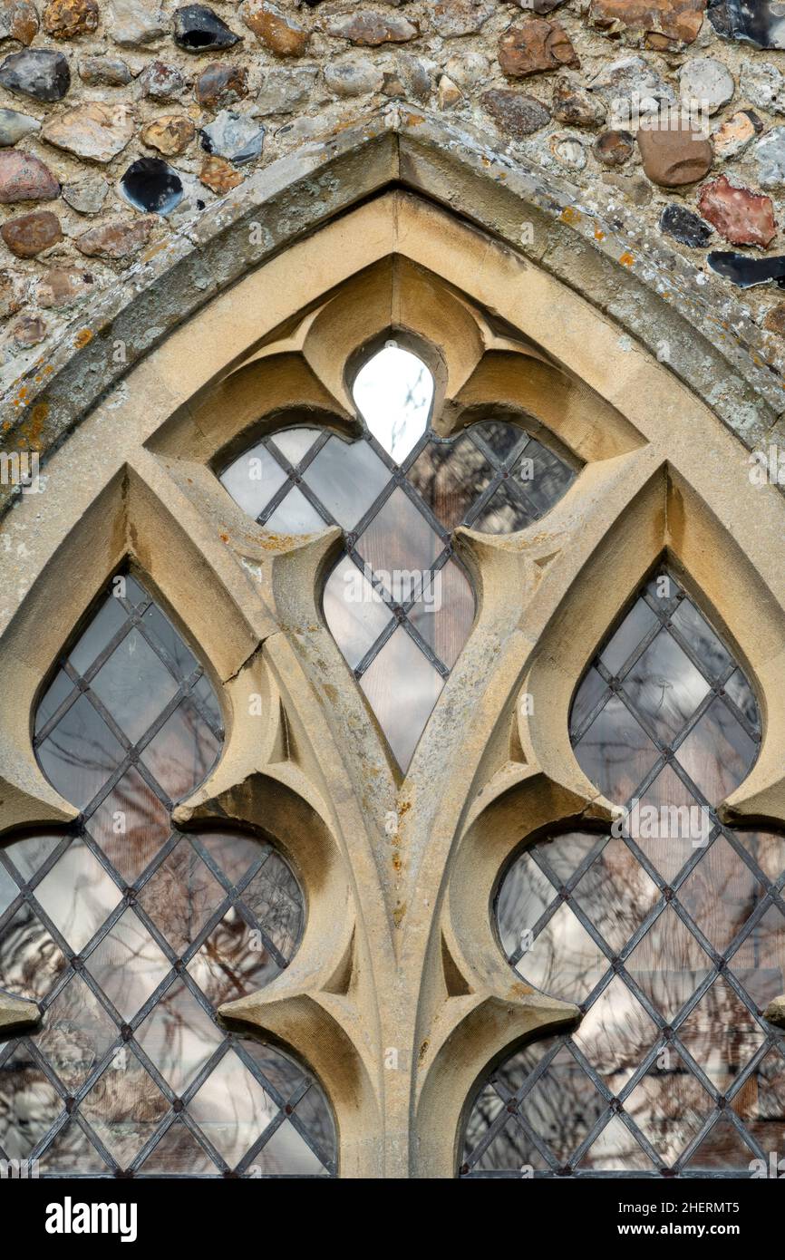 Außenbereich mit FensterDie Kirche St. Mary Dallinghoo Suffolk Stockfoto