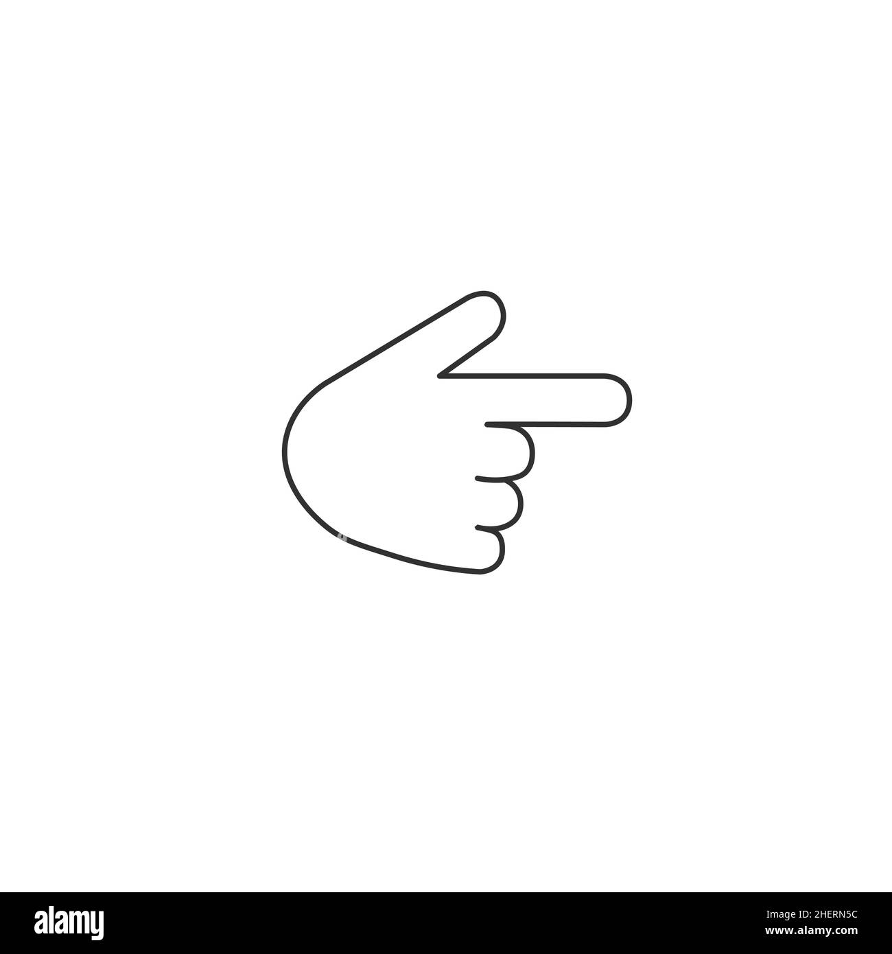 Hand mit Zeigefinger Linie Symbol. Lineare Stil Zeichen für mobile Konzept und Web-Design. Vektorsymbol für den rechten Umriss des Fingers. Symbol, Logo illu Stock Vektor