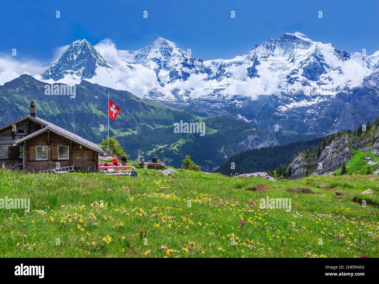 Lobhornh tte Oberhalb Von Isenfluh Mit Dem Eiger Triumvirat Mit Der lobhornh-tte-oberhalb-von-isenfluh-mit-dem-eiger-triumvirat-mit-der