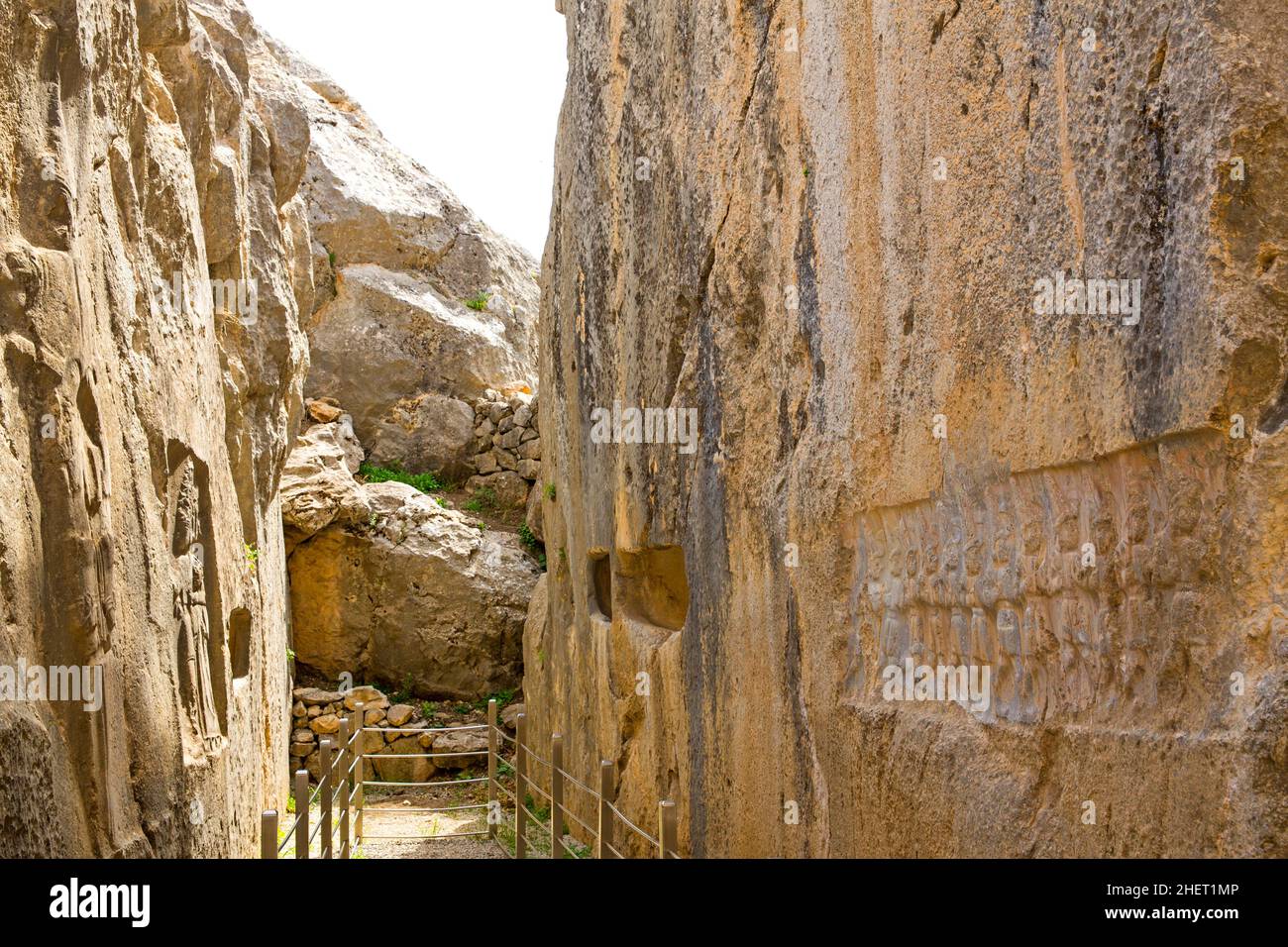 Reliefs Kammer B, Yazilikaya, Felsheiligtum der Hethiter, Türkei, Yazilikaya, Türkei Stockfoto