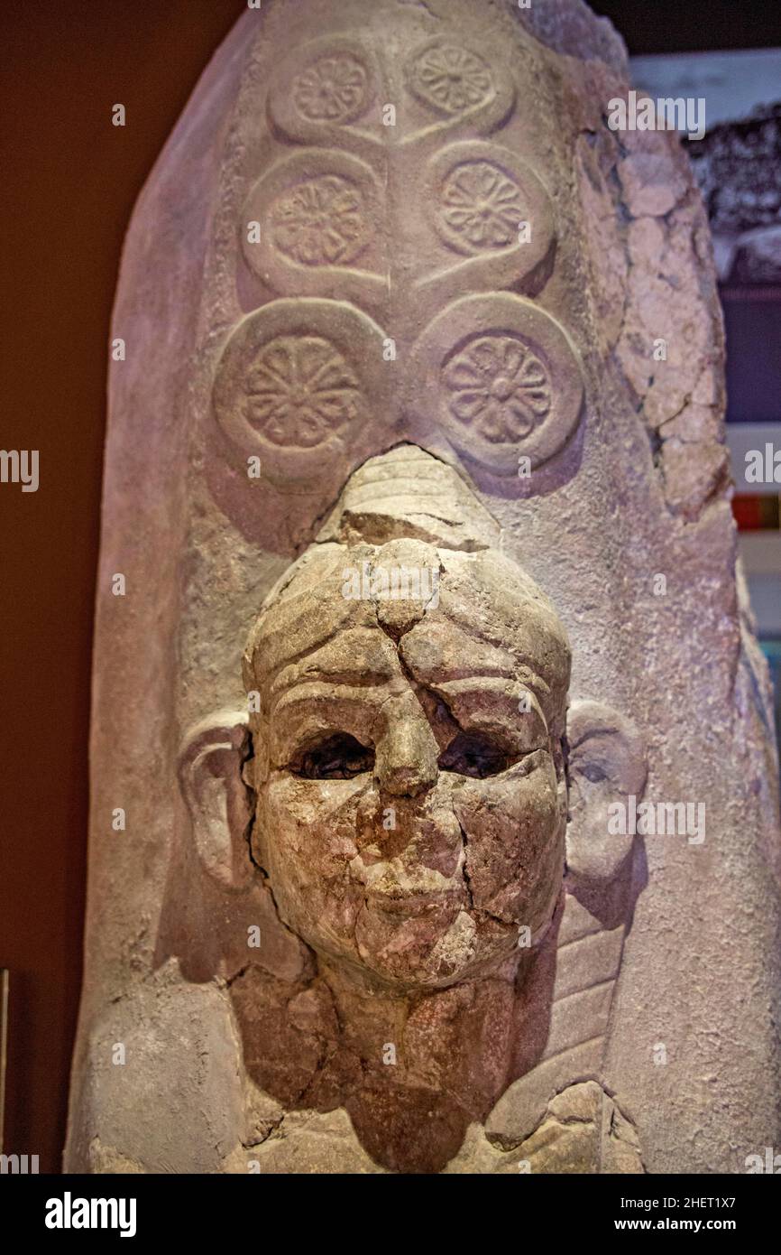 Sphinx aus Hattusha, Museum in Bogazkale, Funde aus der Hittiterzeit, Türkei, Bogazkale, Türkei Stockfoto