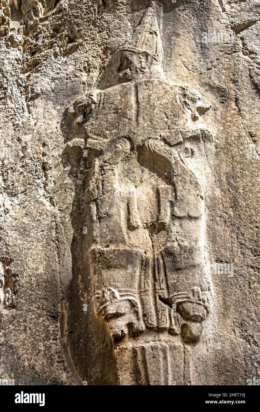 Nergal, gott der Unterwelt, Yazilikaya, Felsheiligtum der Hethiter, Türkei, Yazilikaya, Türkei Stockfoto