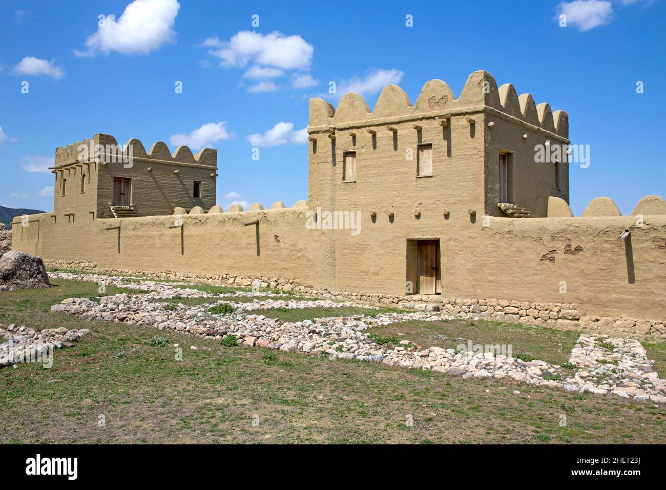 Rekonstruktion der Lehmziegelmauer, Hattusha, alte Hauptstadt der Hethiter, Türkei, Hattusha, Türkei Stockfoto