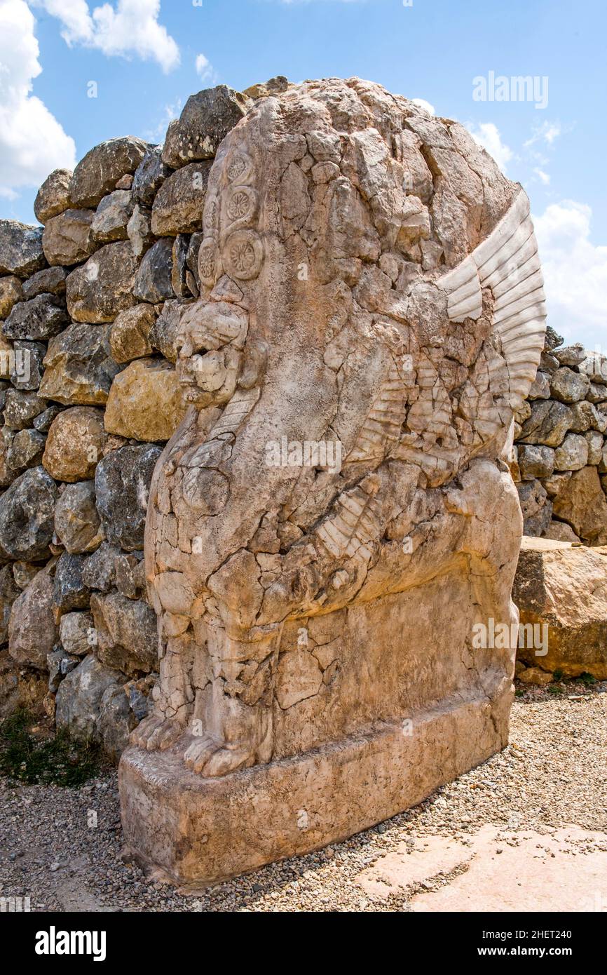 Sphinx Gate, Hattusha, alte Hauptstadt der Hethiter, Türkei, Hattusha, Türkei Stockfoto