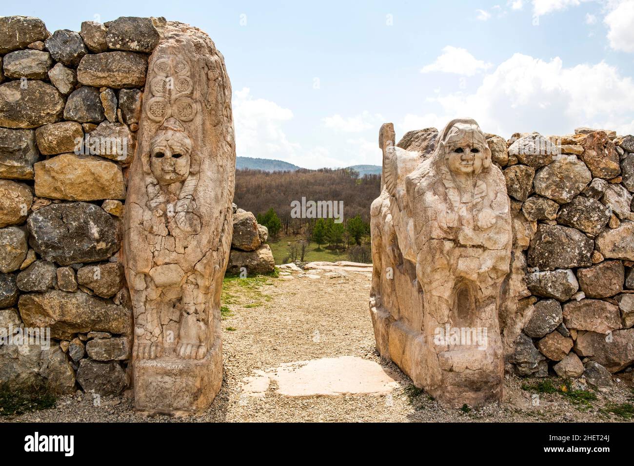 Sphinx Gate, Hattusha, alte Hauptstadt der Hethiter, Türkei, Hattusha, Türkei Stockfoto