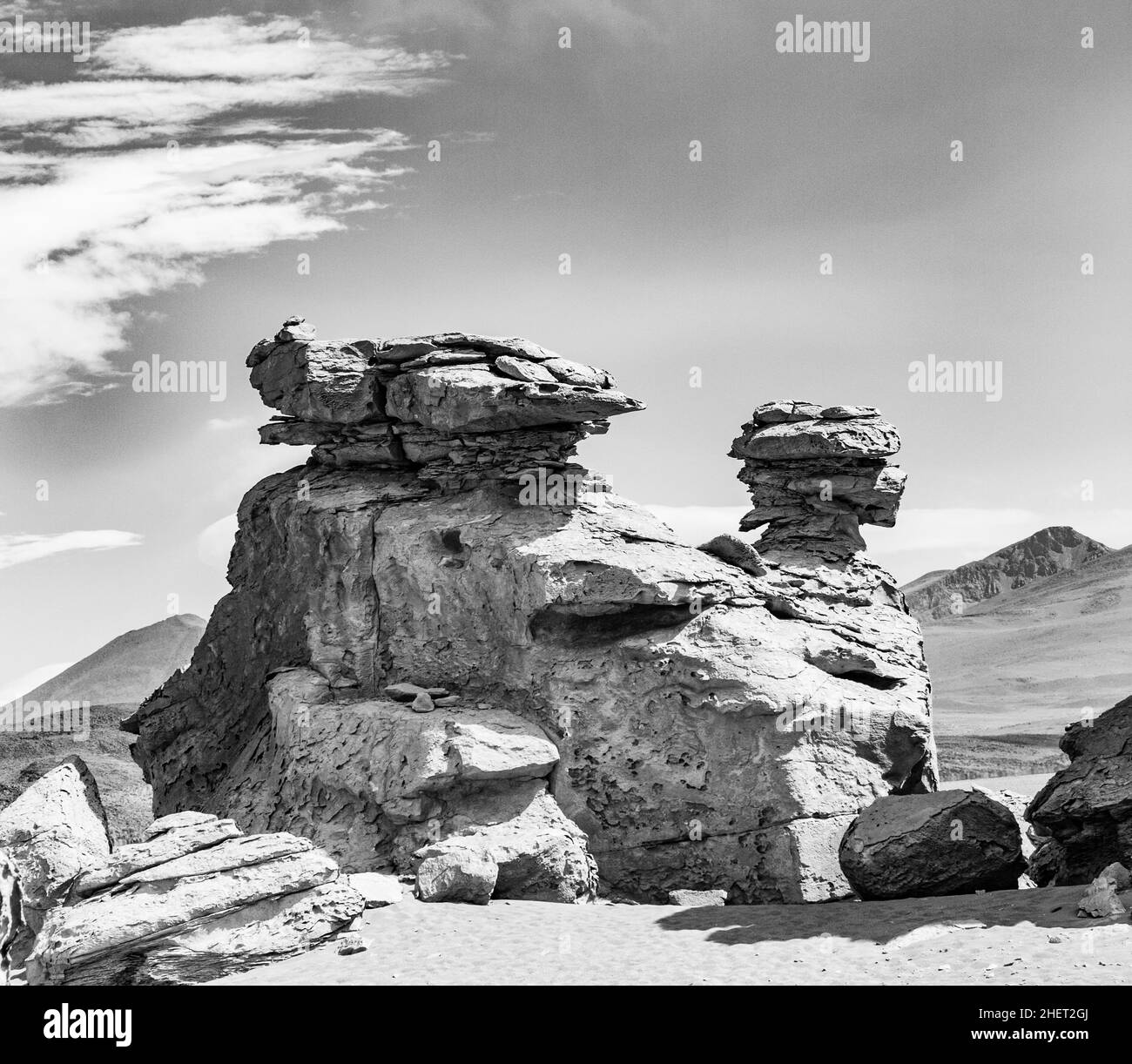 Arbol de Piedra (Stein) ist ein isoliertes Felsformation in der bolivianischen Wüste Stockfoto