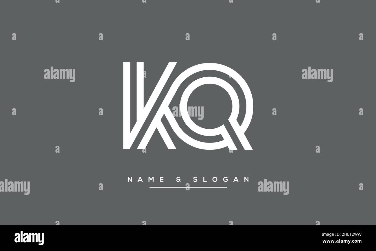 KQ, QK, Q, K Buchstaben Abstraktes Logo Monogramm Stock Vektor