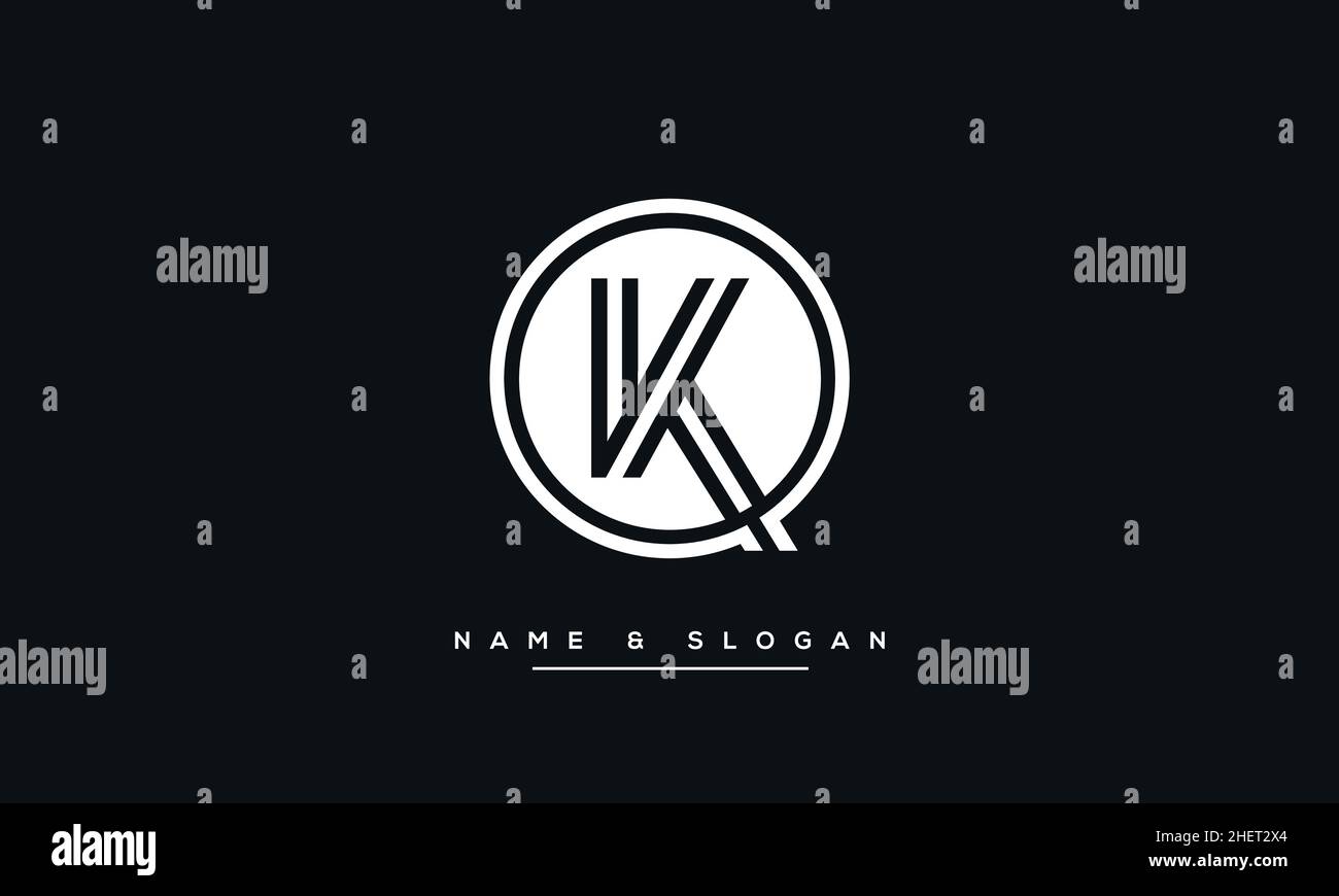 KQ, QK, Q, K Buchstaben Abstraktes Logo Monogramm Stock Vektor
