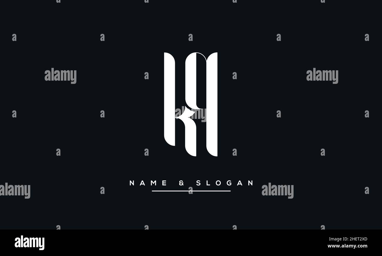 KQ, QK, Q, K Buchstaben Abstraktes Logo Monogramm Stock Vektor
