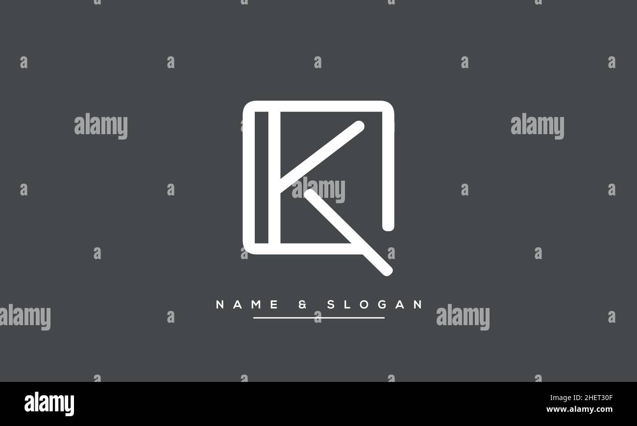 KQ, QK, Q, K Buchstaben Abstraktes Logo Monogramm Stock Vektor