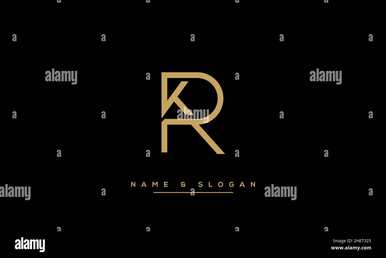 VORLAGE FÜR minimales Logo mit KR, RK, K, R Stock Vektor