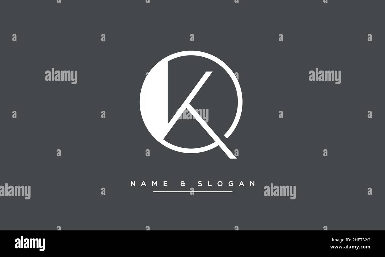 KQ, QK, Q, K Buchstaben Abstraktes Logo Monogramm Stock Vektor