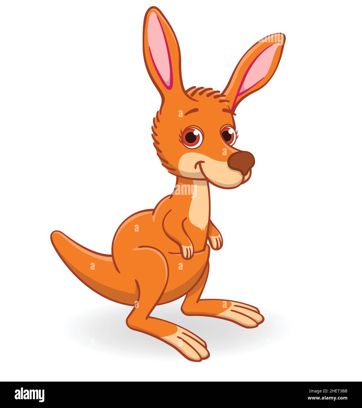 Niedliche Känguru joey Cartoon Charakter Vektor Illustration isoliert auf weißem Hintergrund Stock Vektor