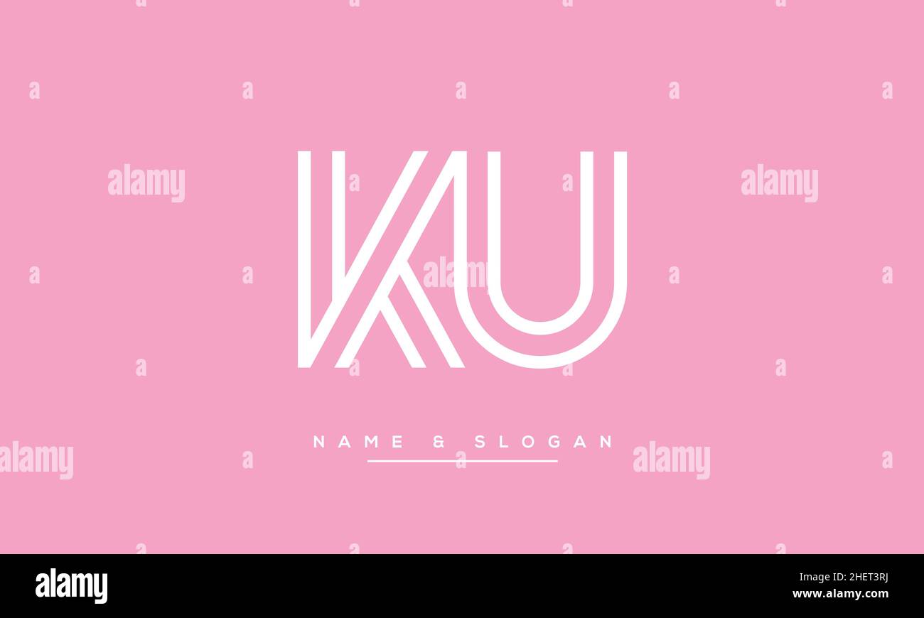 KU, UK, K, U Letters Abstraktes Logo Monogramm Stock Vektor