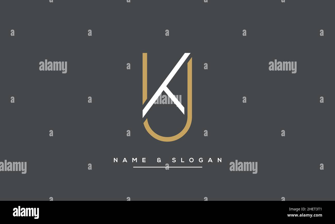 KU, UK, K, U Letters Abstraktes Logo Monogramm Stock Vektor