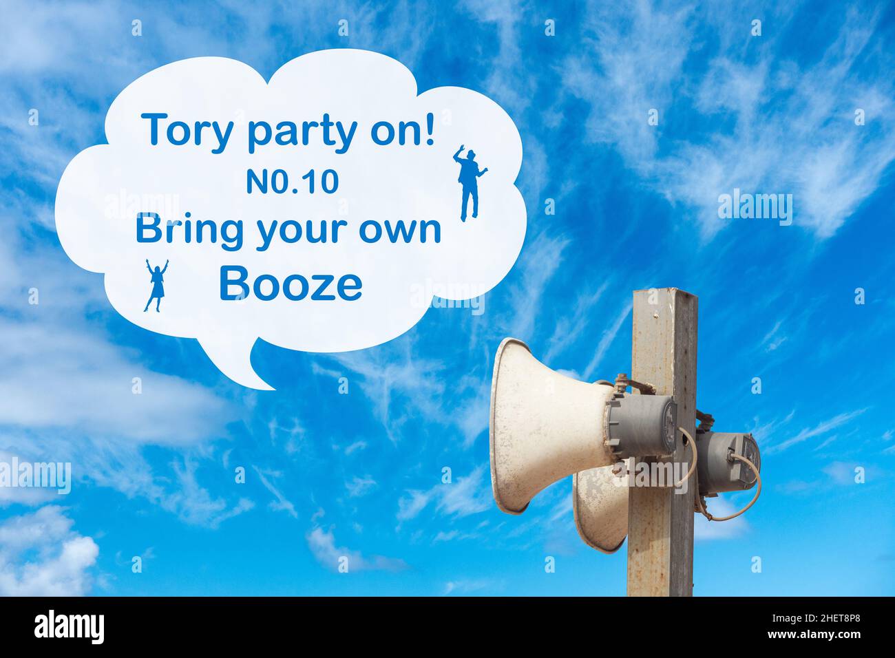 Tory Partei, Konservative Partei, Treffen, Downing Street Garten Partei, Boris Johnson, Lockdown Gesetz, Regeln, sleaze ... Konzept Stockfoto