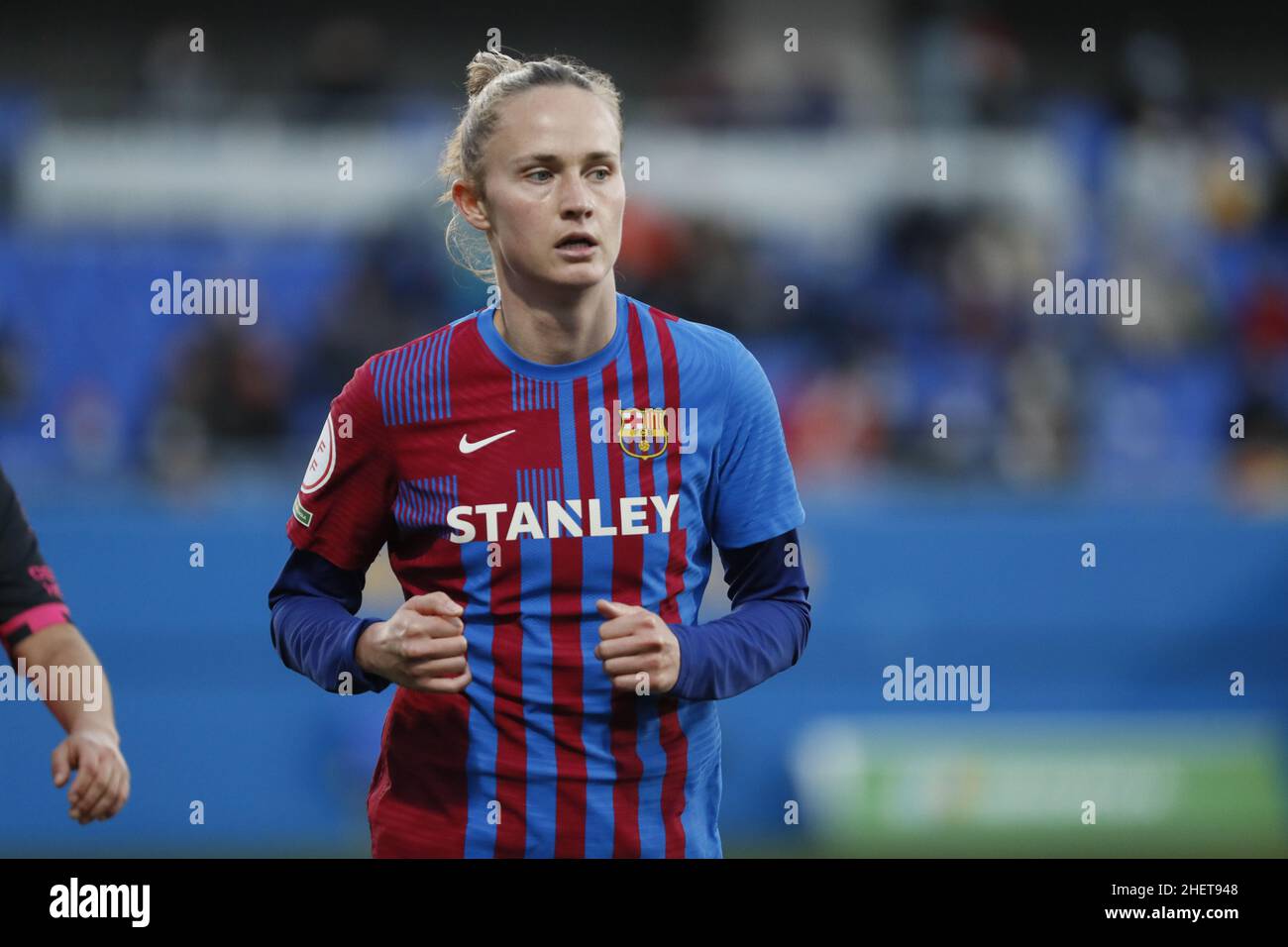 Barcelona, Spanien. 12th Januar 2022. Barcelona, Spanien, Januar 12th 2021: Caroline Graham Hansen (7 Barcelona) beim Primera Iberdrola-Spiel zwischen Barcelona und Sporting Huelva im Johan Cruyff-Stadion in Sant Joan Despi, Barcelona, Spanien. Rafa Huerta/SPP Credit: SPP Sport Press Photo. /Alamy Live News Stockfoto