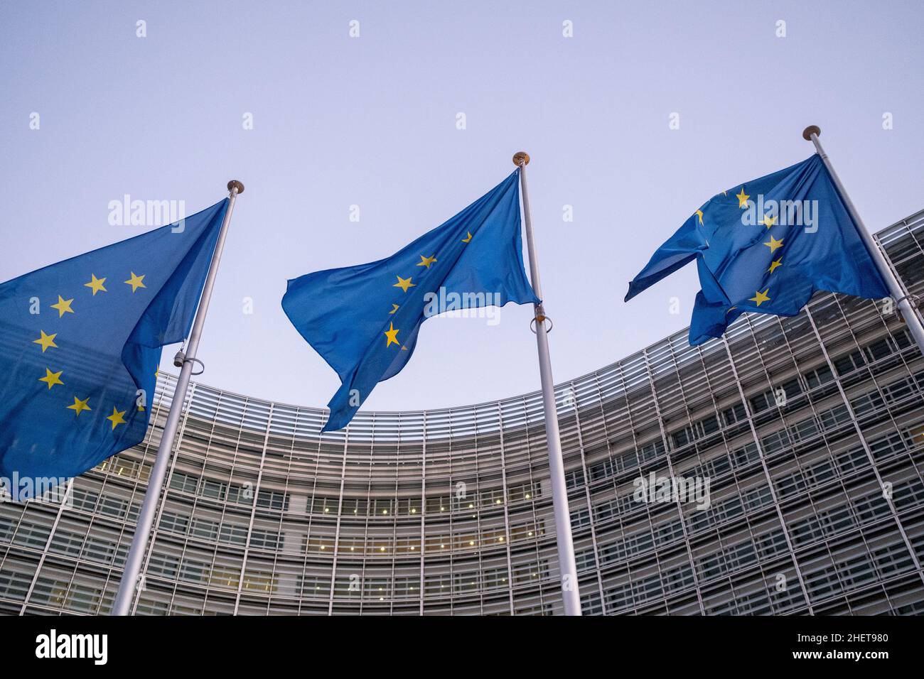 Berlaymont-Sitz der Europäischen Kommission, Exekutivorgan der Europäischen Union. Brüssel, Belgien. Stockfoto