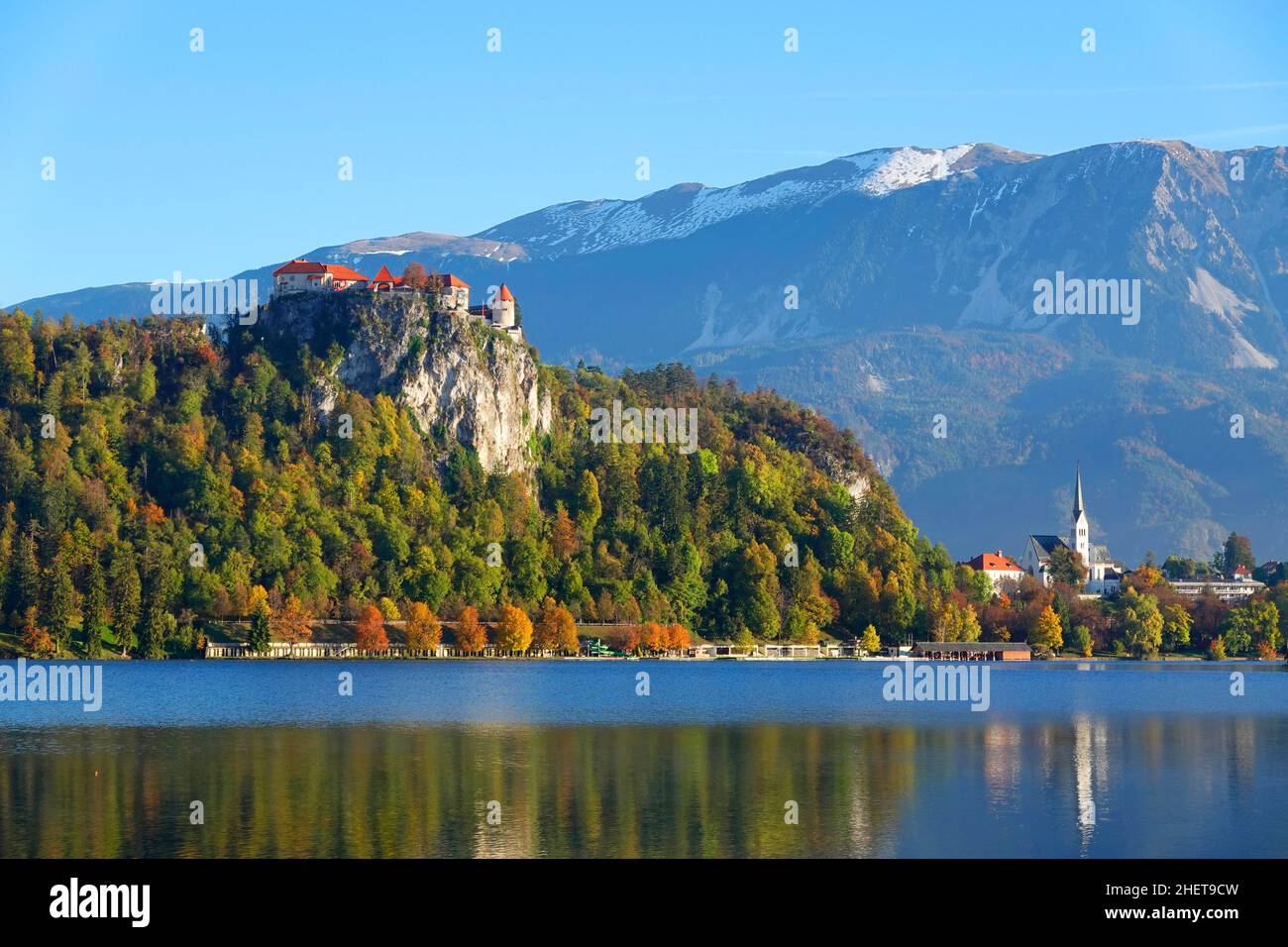 Herbstfarben im Resort Bled, Slowenien, Europa Stockfoto