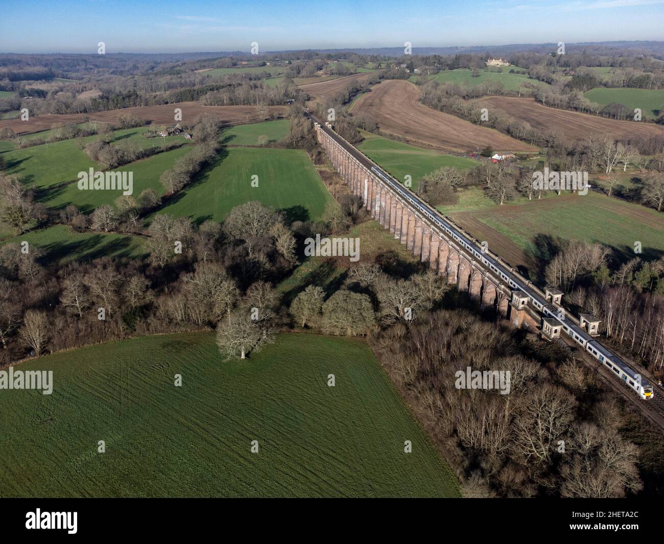 Ouse Tal Viadukt, Sussex, UK Luftaufnahme Stockfoto