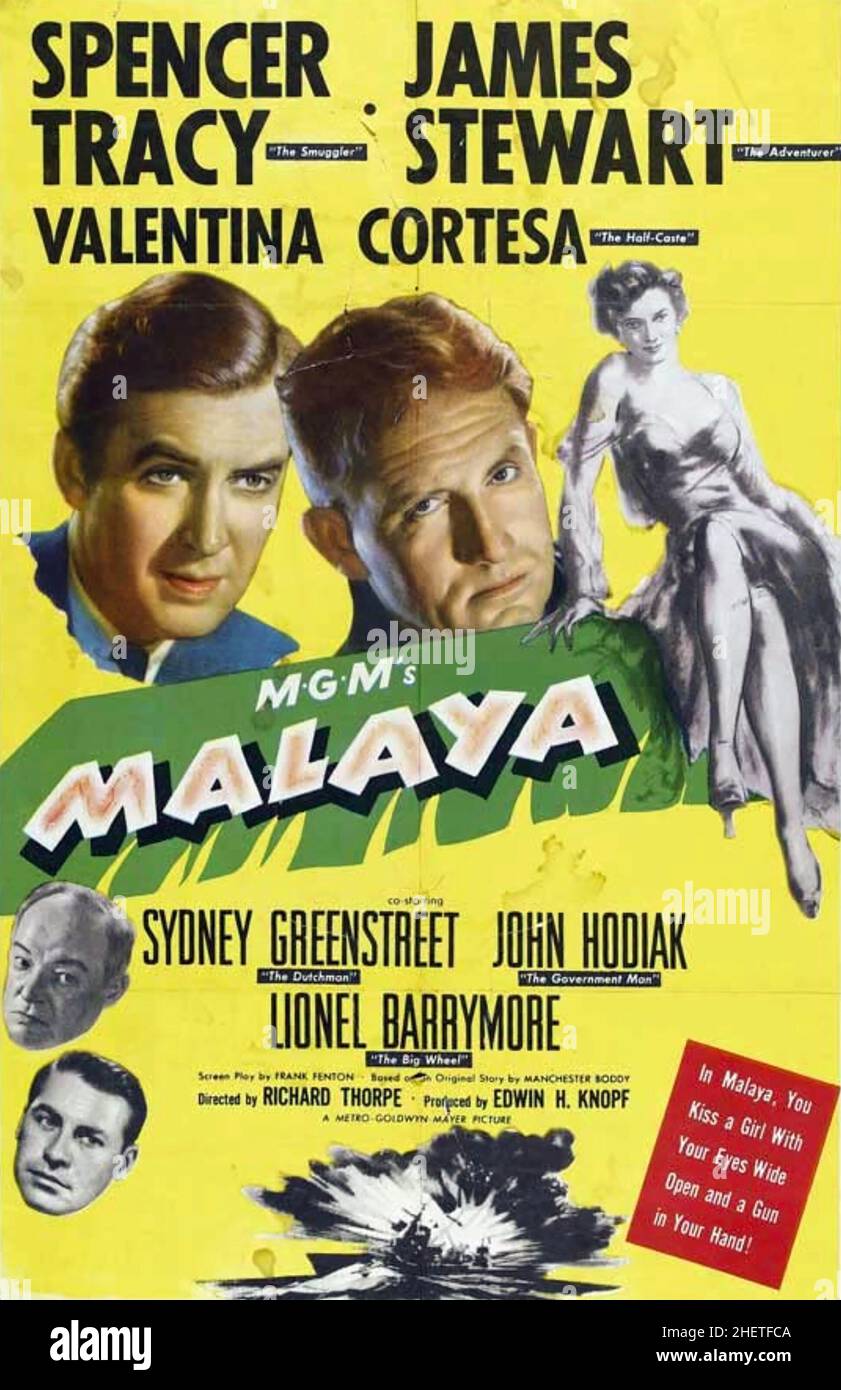 MALAYA 1949 MGM Film mit Spencer Tracy und James Stewart Stockfoto